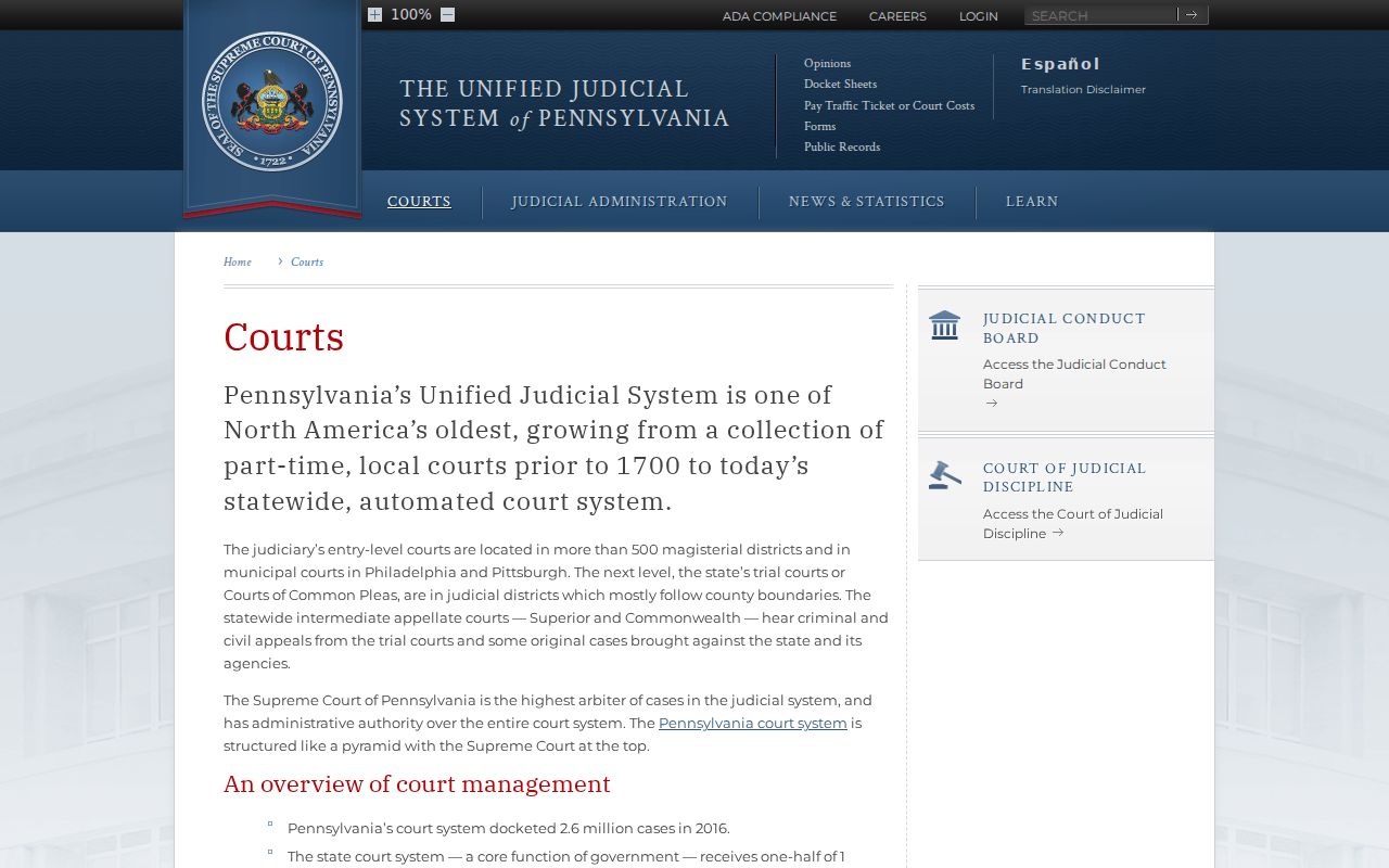 Pennsylvania court system statewide court hierarchy