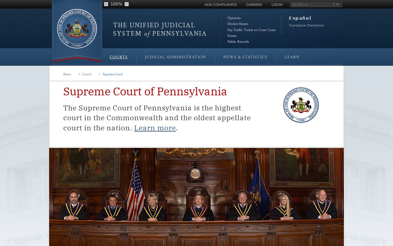 Pennsylvania court system Supreme Court resource