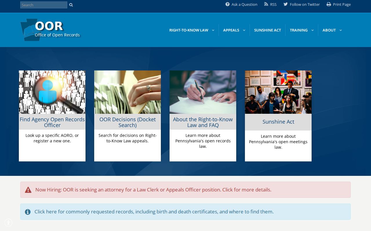 Pennsylvania court records and Right-to-Know Law access