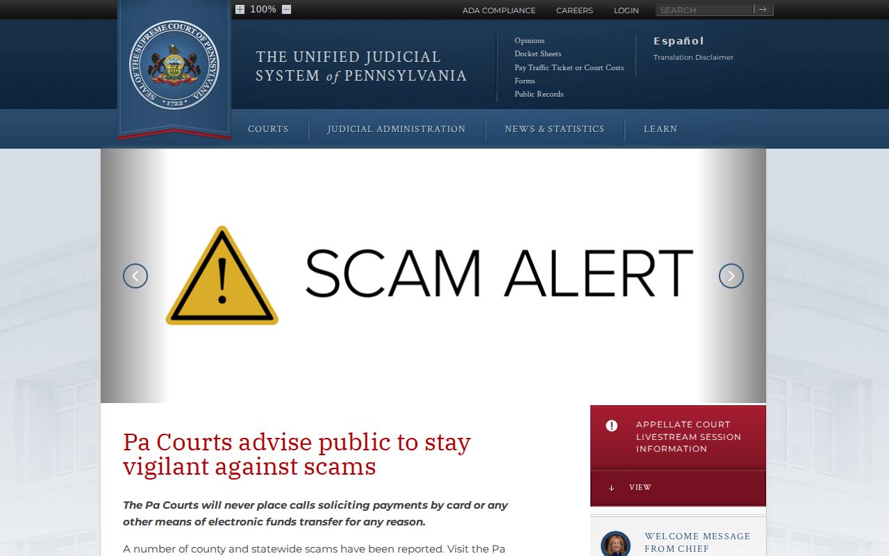 Pennsylvania court records Unified Judicial System overview