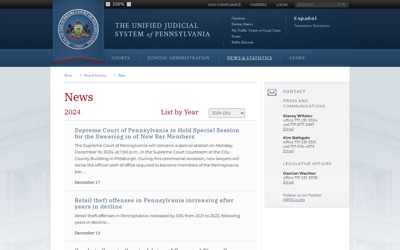 Pennsylvania court records 2024 news and reforms