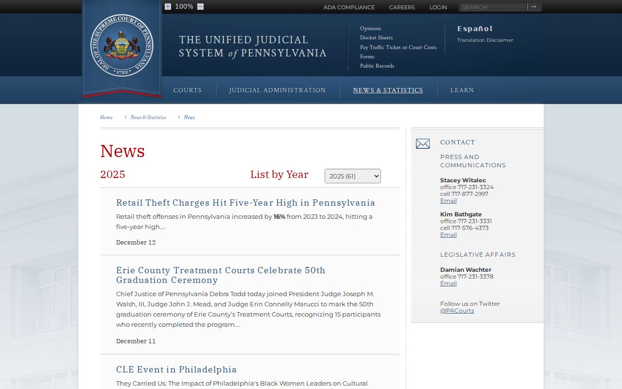 Pennsylvania court records 2025 system updates
