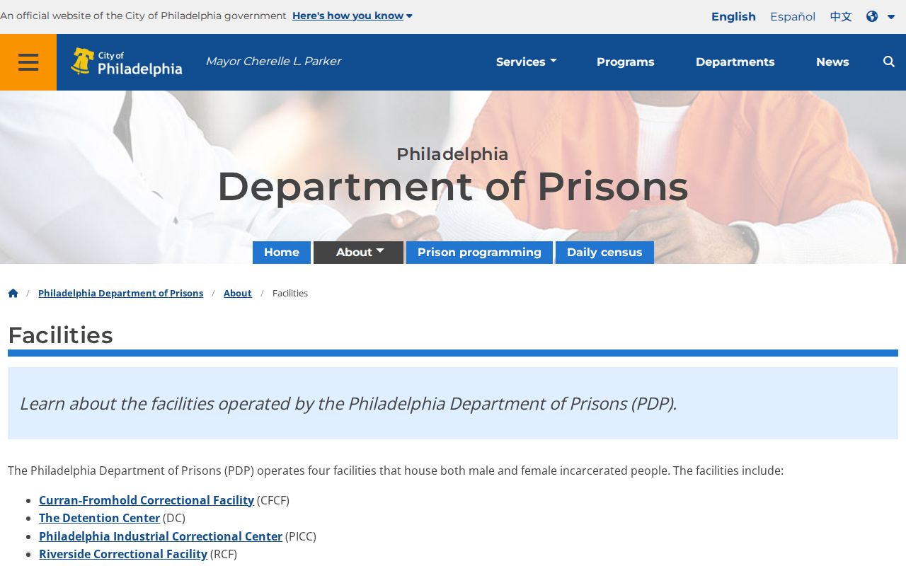 Pennsylvania inmate records representative county prison facilities