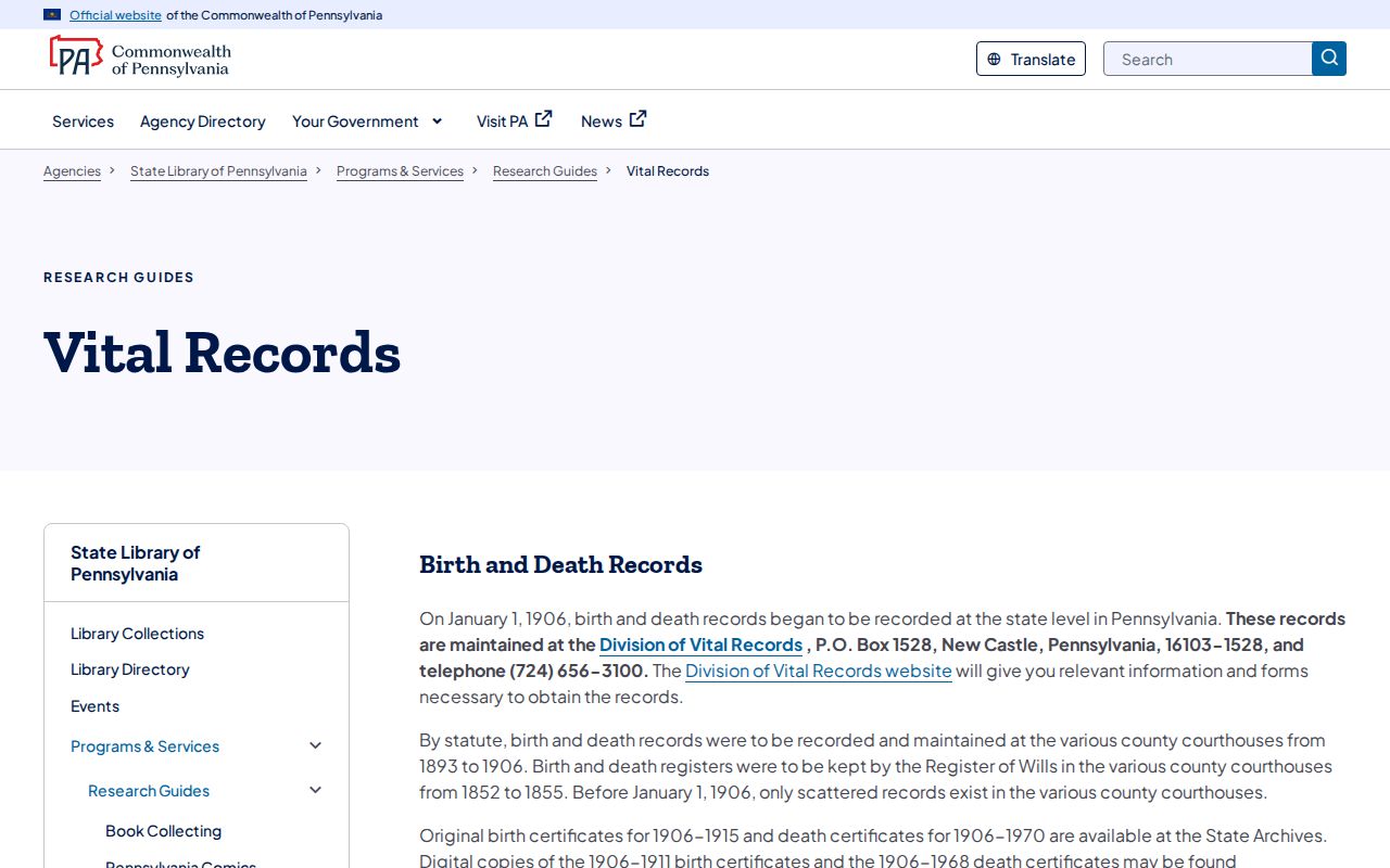 Pennsylvania marriage and divorce records historical research