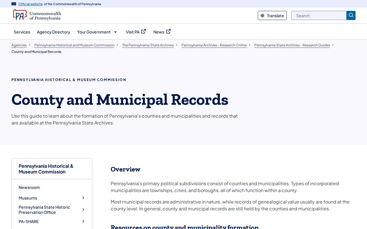 Pennsylvania Orphans' Court and probate records archive guide