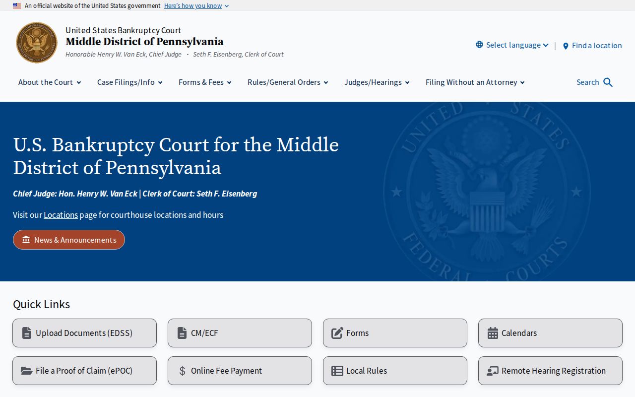 Pennsylvania Orphans' Court records and separate middle bankruptcy court
