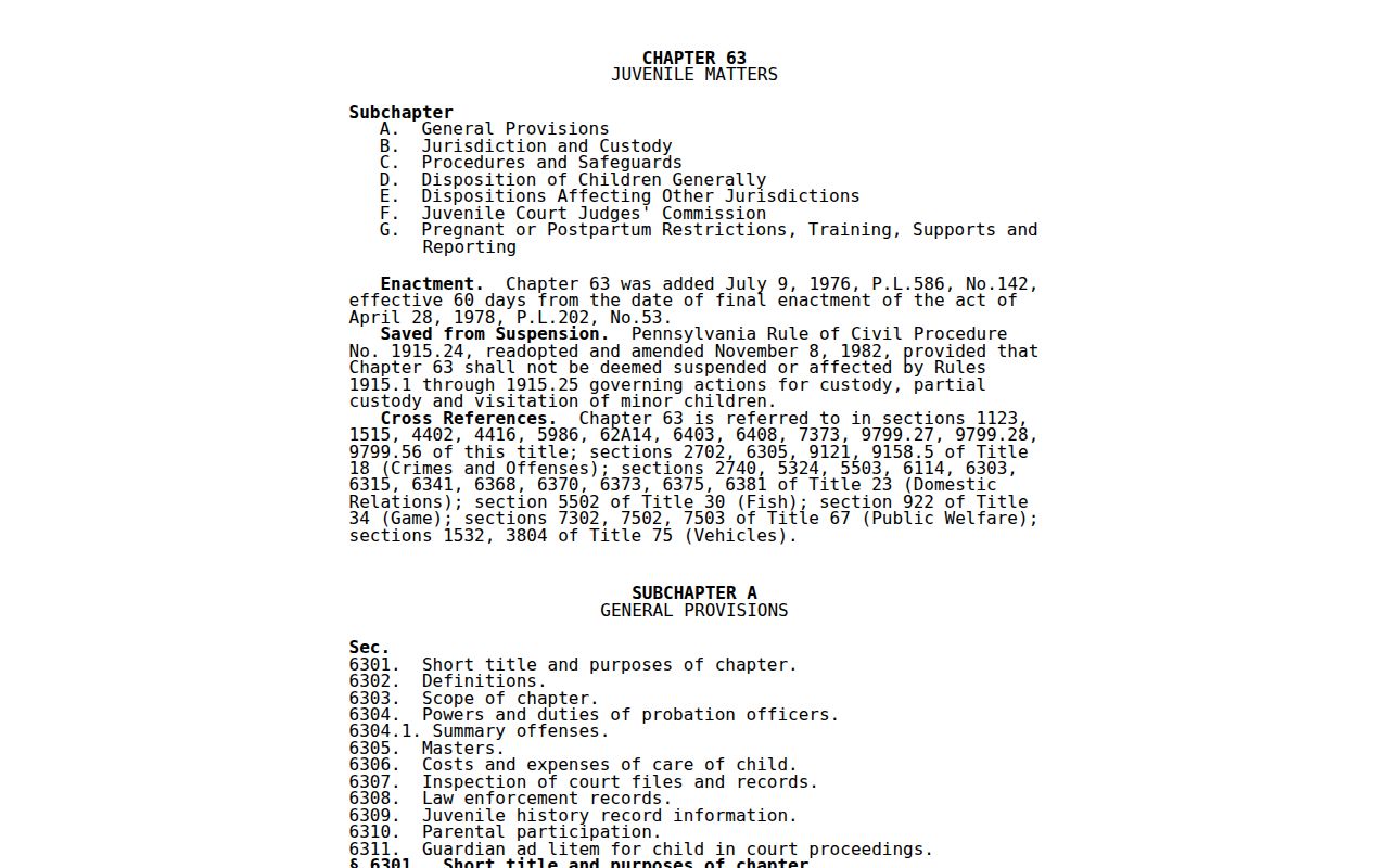 Pennsylvania warrant records statutory reference