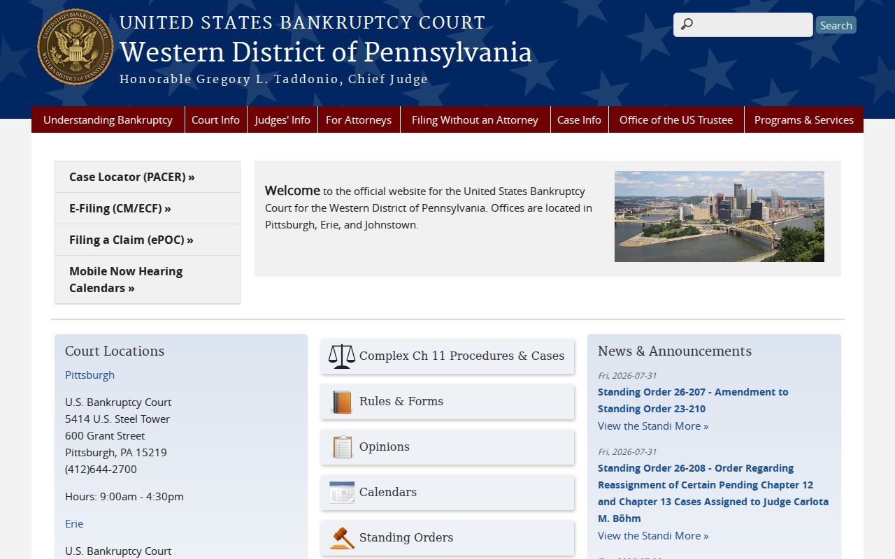 Pennsylvania warrant records separate federal court system